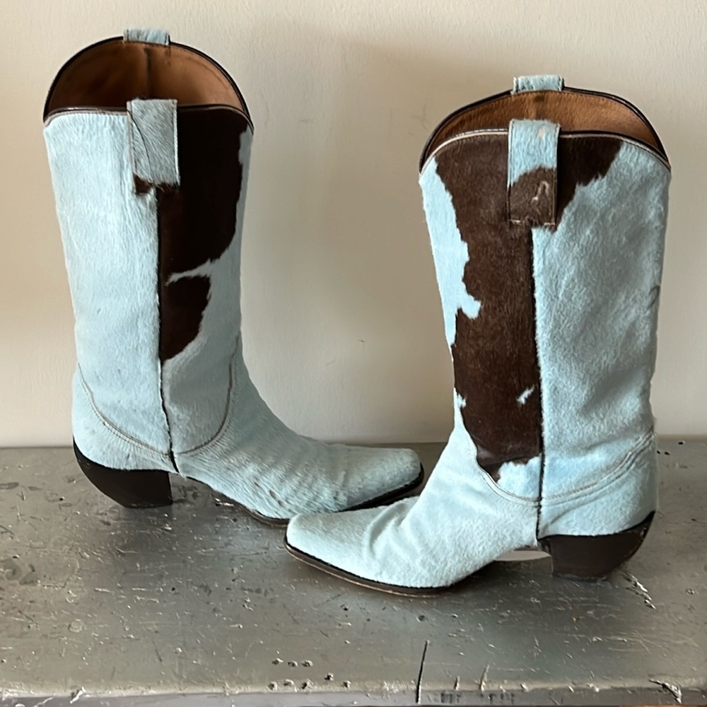 Vintage Cowboy Boots- Calf Hair Ponyhair Cowhide - Picture 6 of 17